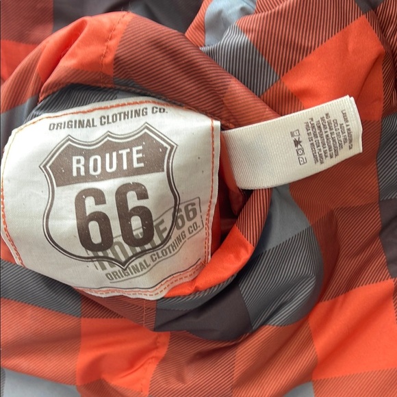 Route 66 Orange and Gray REVERSIBLE Puffer Jacket with Quilted Design - Picture 5 of 6